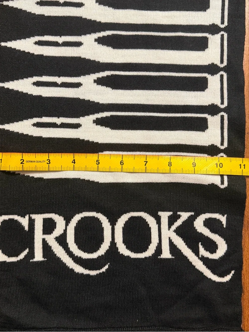 Crooks & Castles Black and White Graphic Knit Scarf